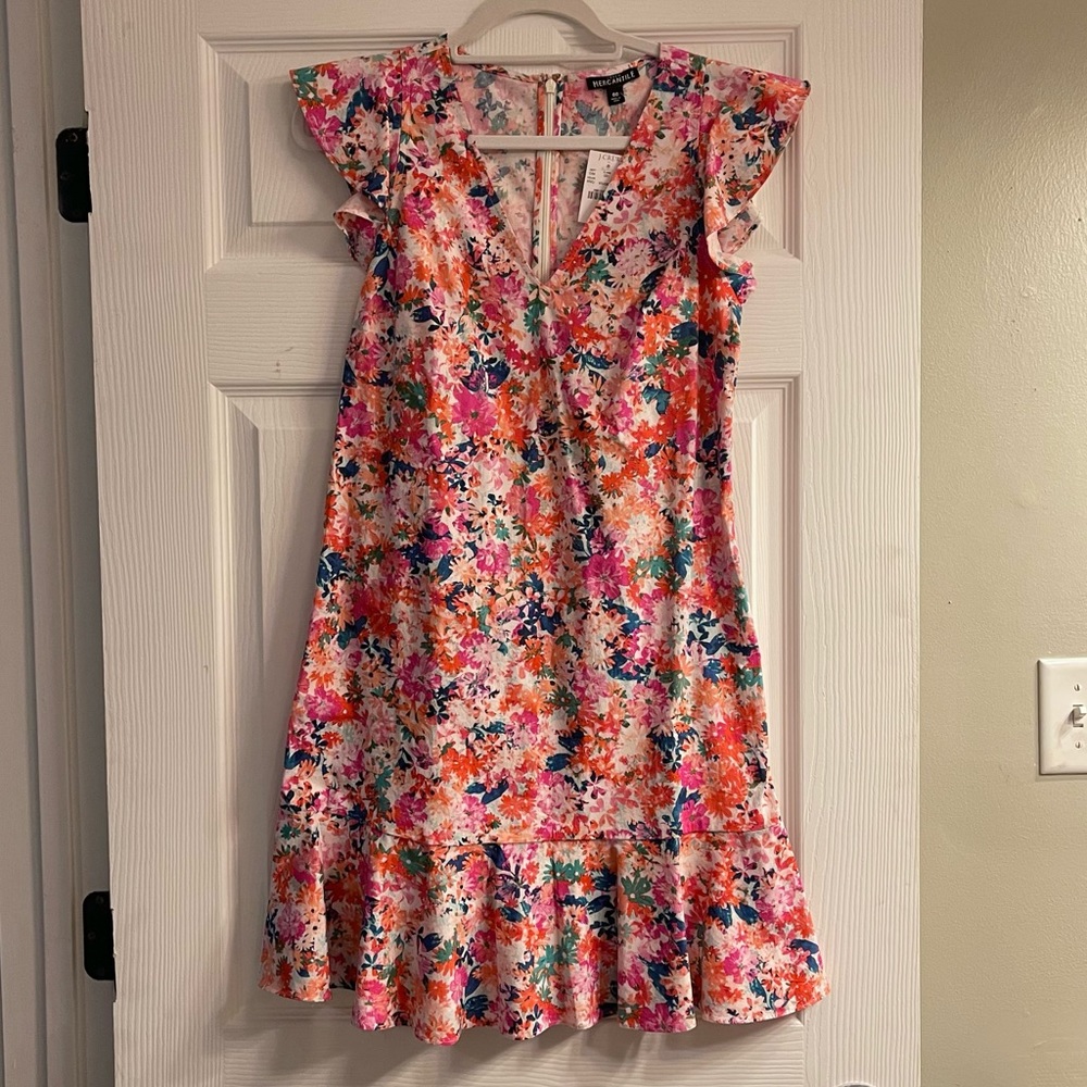 J. Crew Mercantile Flutter Sleeve Floral Dress